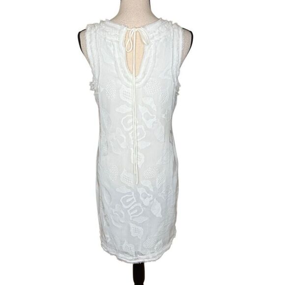M.S.S.P White Embroidered Sleeveless Sheath Dress Sz M LWD, Wedding, Party - Picture 7 of 16